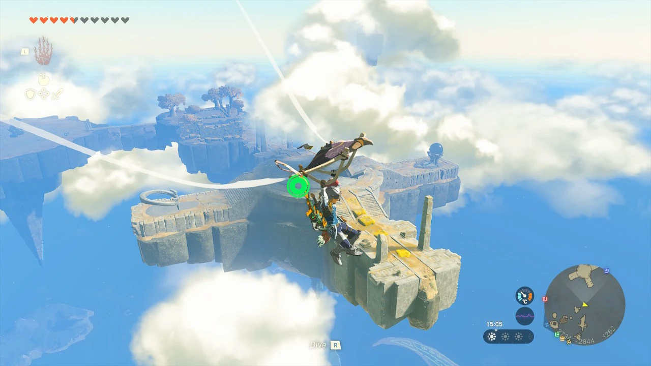 Link standing above the layered world of The Legend of Zelda: Tears of the Kingdom